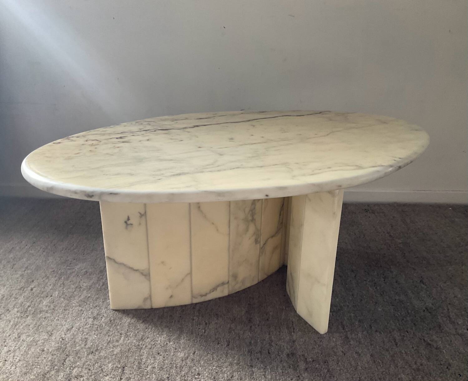 Vintage Carrara marble coffee table