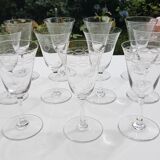 Set of 11 crystal wine glasses 1930s