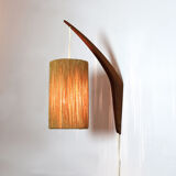 Scandinavian wall lamp wood and rope attributed to Ib Fabianssen