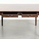 Old square oak dining table from the mid-20th century with 2 drawers