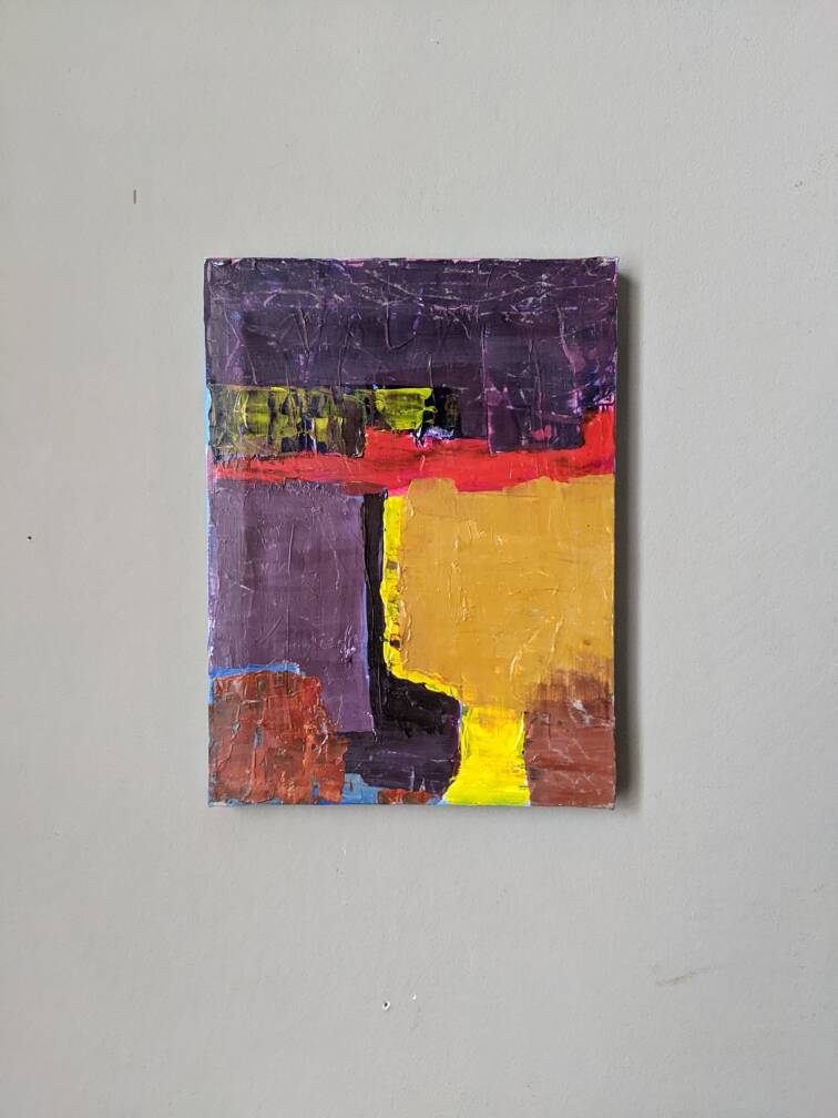 Acrylic on canvas small painting Contemporary abstract art