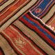 Tapis vintage Kilim rayé rouge et orange