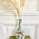 Vase céramique craquelée décor oiseaux