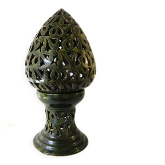 Grand lampe années 80, ceramique ajourée