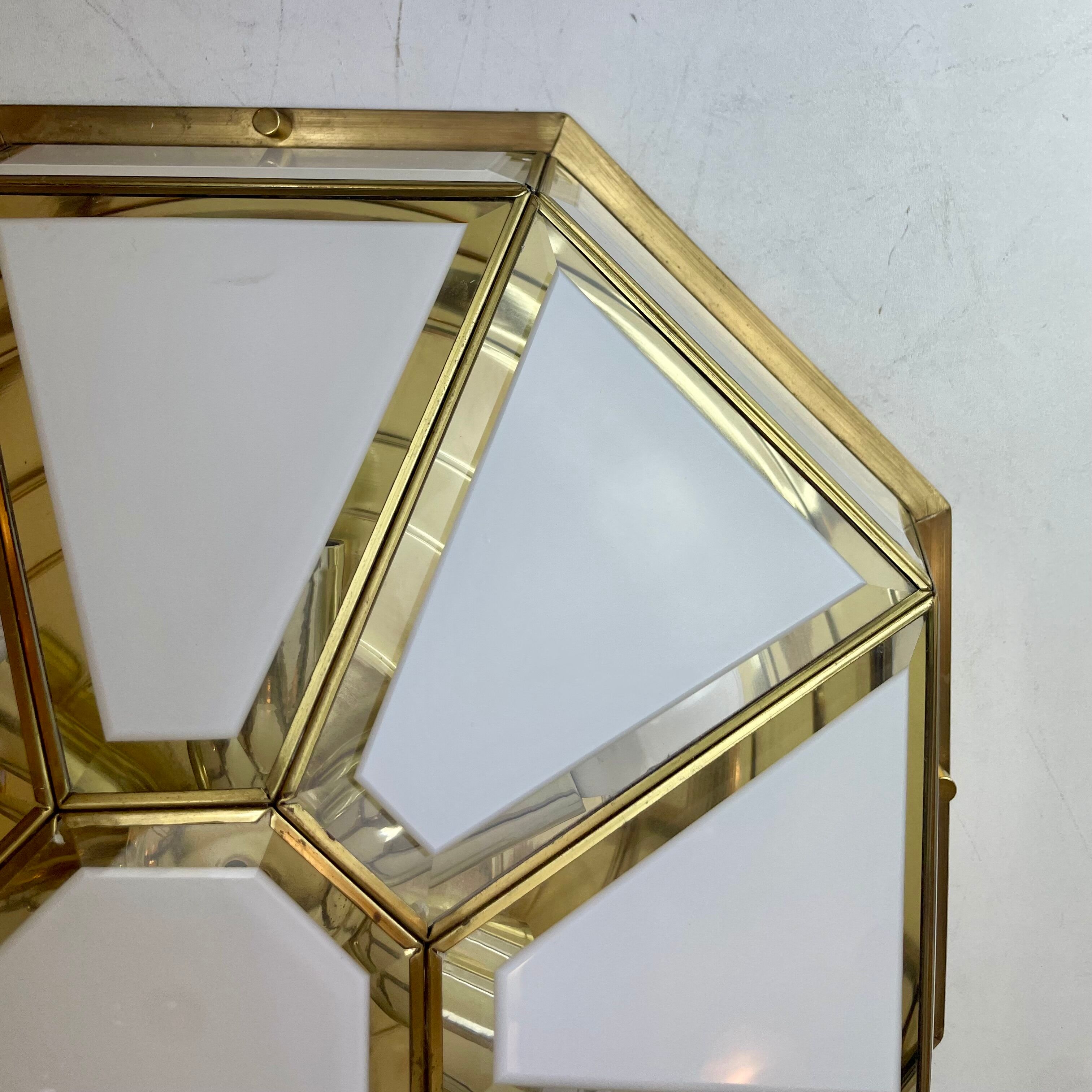 Hollywood Regency, Brass, Ceiling Lamp by Deknudt, Belgium, 1980s