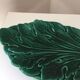 Large Vintage Green Leaf Earthenware Tray
