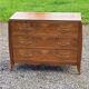 Chest of drawers from the 40s/50s in golden blond walnut 3 drawers feet compass