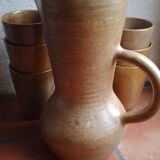Vintage Digoin stoneware glasses and carafe set