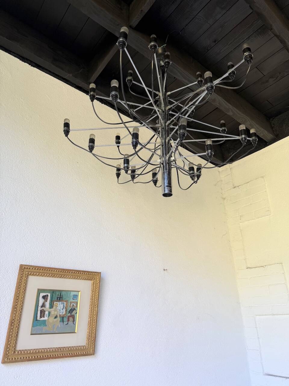 Lustre suspension Gino Sarfatti for Arteluce 30 lights model 2097 from the 1960s.