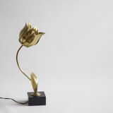 Golden metal flower lamp