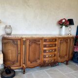 Louis xv table and chairs wood & marble