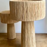 Minimalist bedside lamp raffia size L