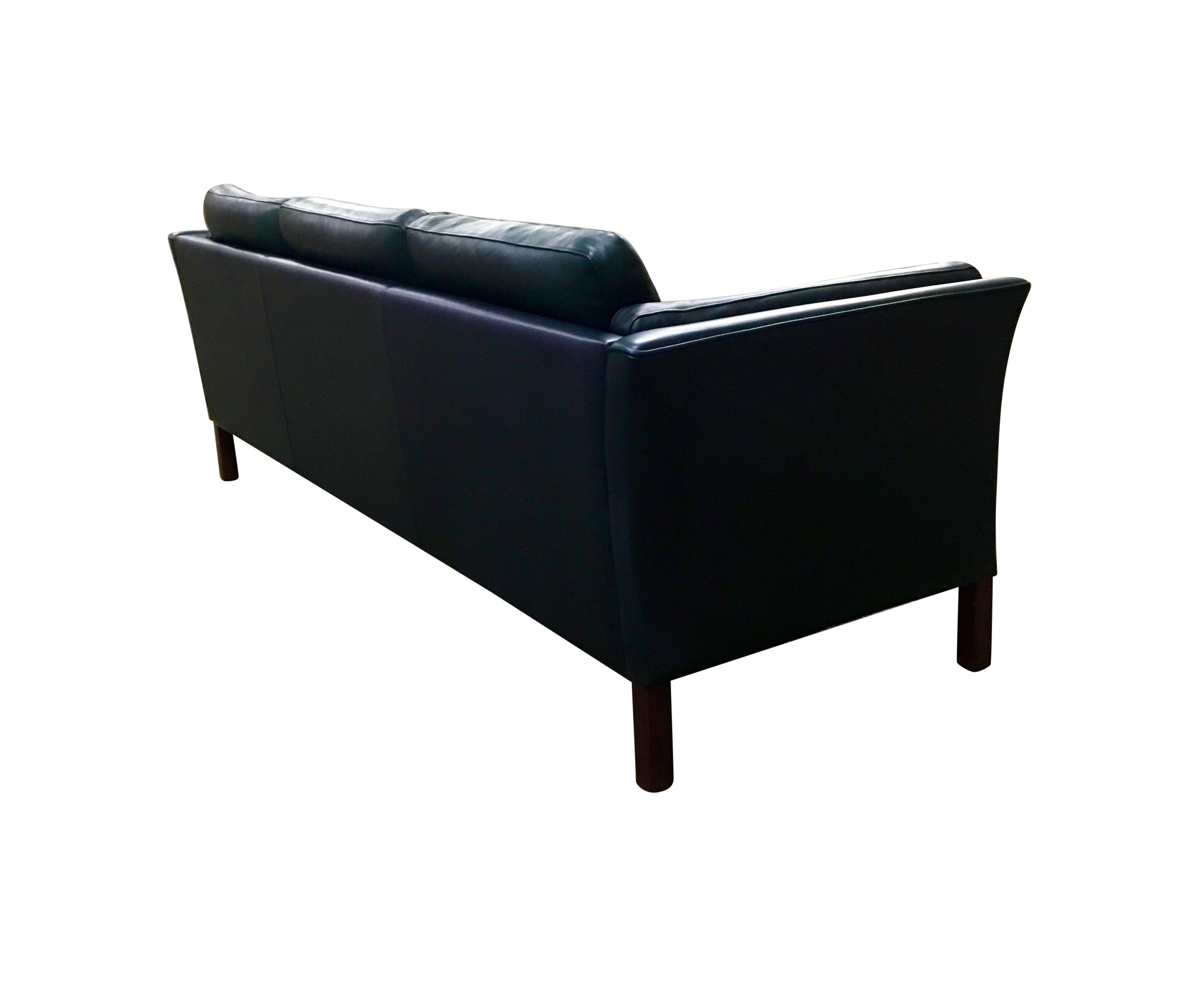 Vintage danish three seater leather sofa