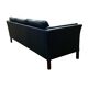 Vintage danish three seater leather sofa