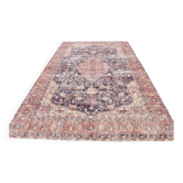 Tapis persan vintage de style oriental bleu marine, 228x338 cm