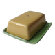 Small vintage ceramic butter dish - green and yellow