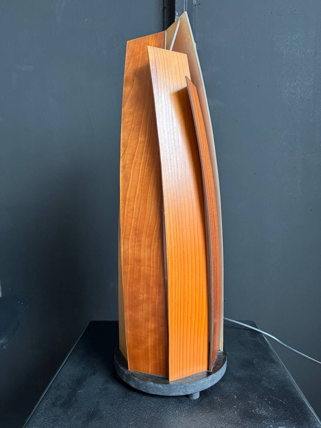 Wood slat lamp in Scandinavian style