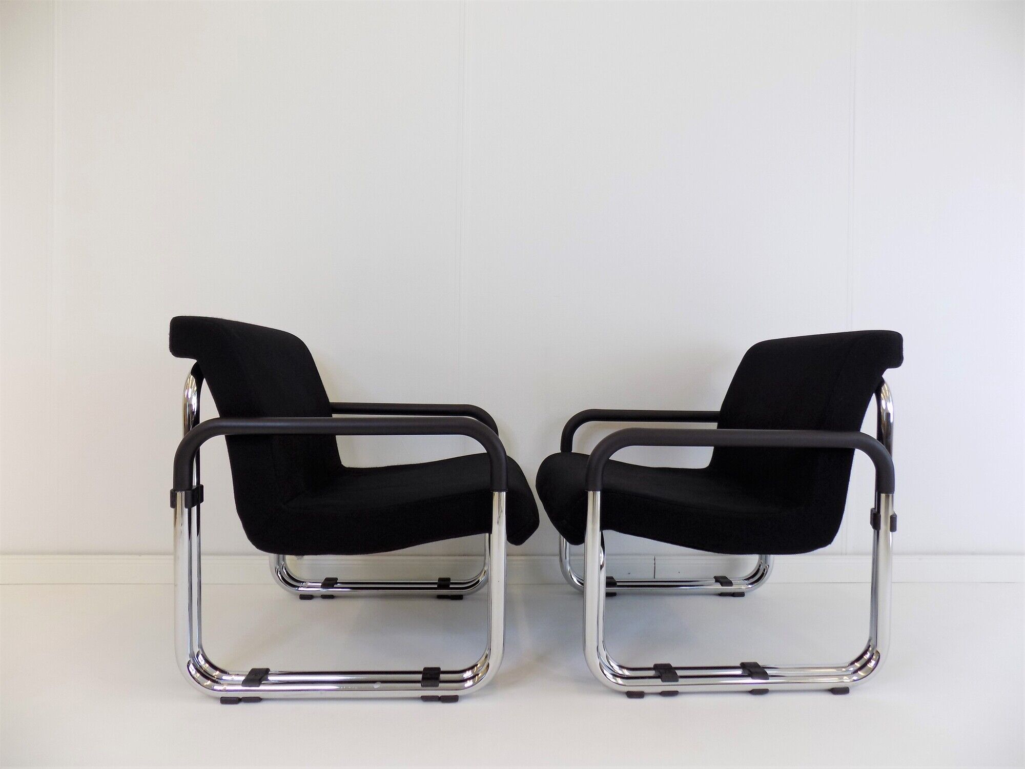2 Cazzaro Bauhaus tubular steel armchairs