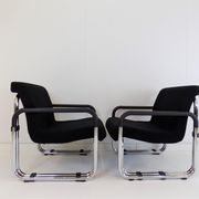 2 Cazzaro Bauhaus tubular steel armchairs