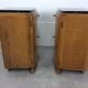 Pair of bedside tables art deco style marble black portor