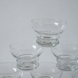 Set of 6 engraved crystal champagne glasses 1960