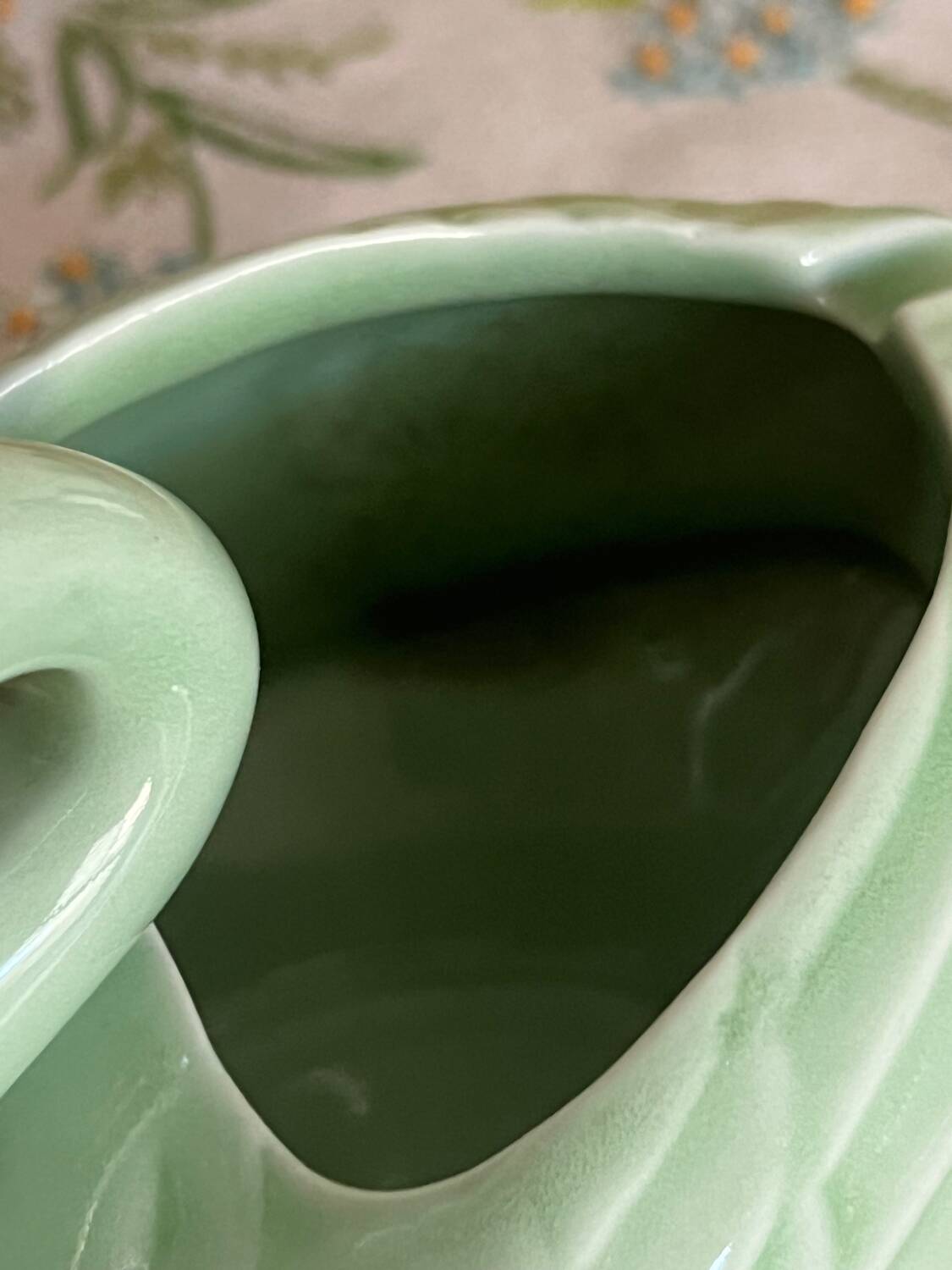 Almond green ceramic swan