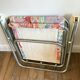 Colorful folding camping chair face pattern 70s