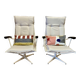 Pair of metal and Bakelite armchairs, 1960s design.