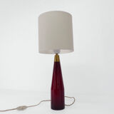 Scandinavian lamp in red glass Kastrup Denmark 1960