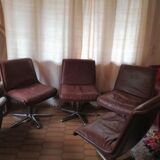 Set of four leather chairs Wilkhahn Germany design 1981