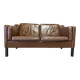 Scandinavian design 2-seater leather sofa.