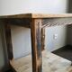 Vintage wooden side table, entrance console, square pedestal table 2 floors.