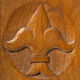 Tabouret en bois sculpté, chêne, 1950-1960