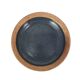Round hollow plate in stoneware by Pierre Digan, La Borne, blue ceramic from the 1960s.