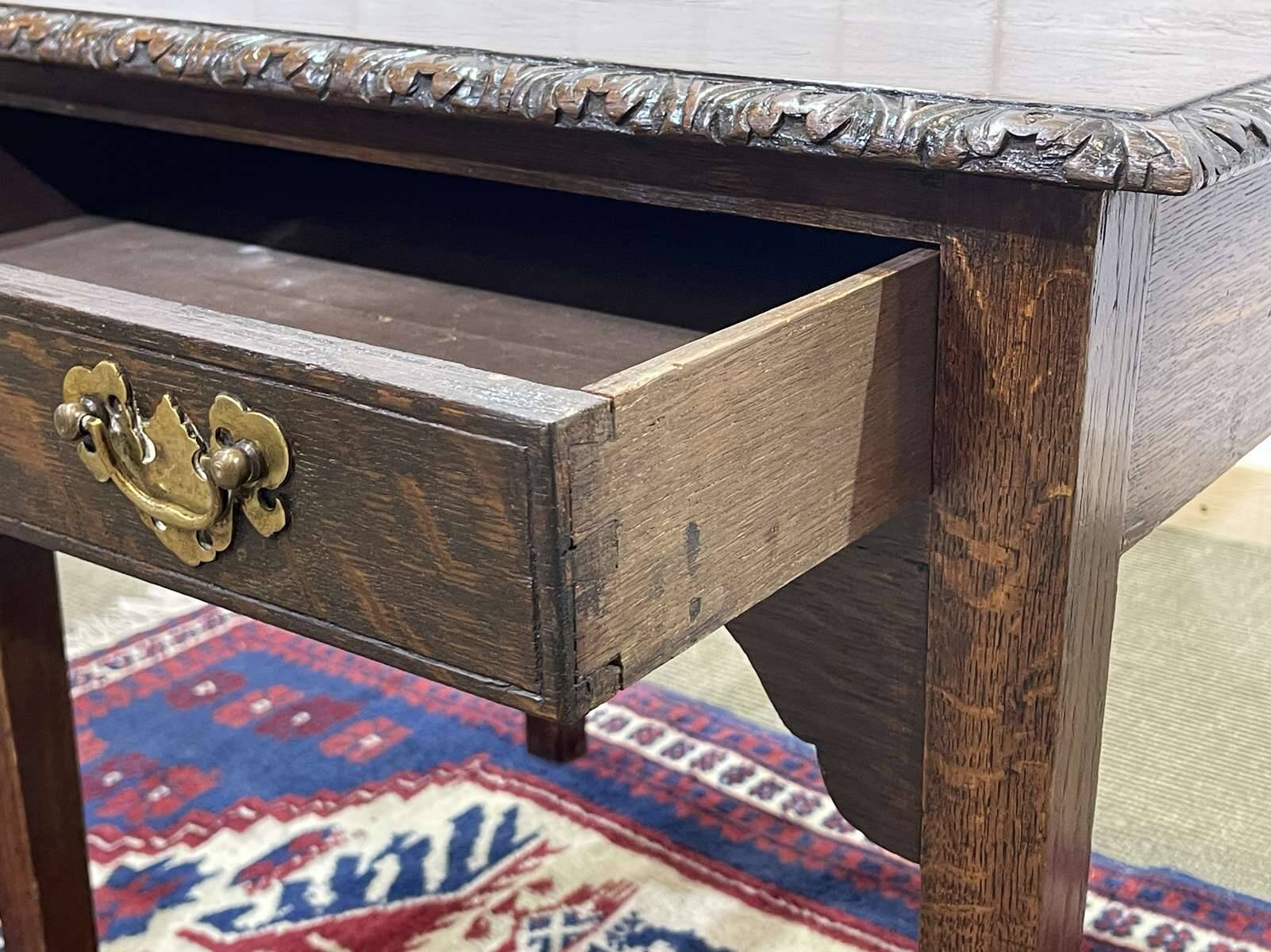 19th century English oak side table