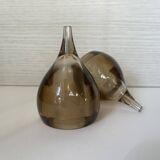 Smoked pepper and salt shaker set Guzzini Tear Drop MCM 60's vintage