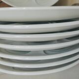 8 assiettes a huîtres en barbotine par Salins