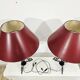 Paire Unique de Lampes de Table/Art Déco/Vintage – Bourgogne et Or/Années 1980