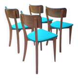 Set of 4 green Scandinavian chairs