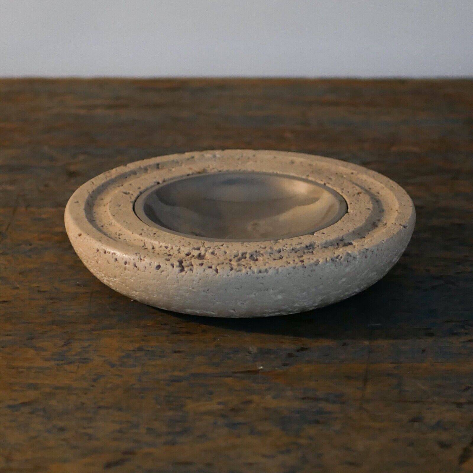 Cendrier en travertin - Art en marbre - Design fabriqué en Italie - Années 1970