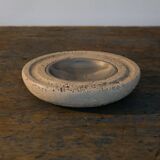 Cendrier en travertin - Art en marbre - Design fabriqué en Italie - Années 1970