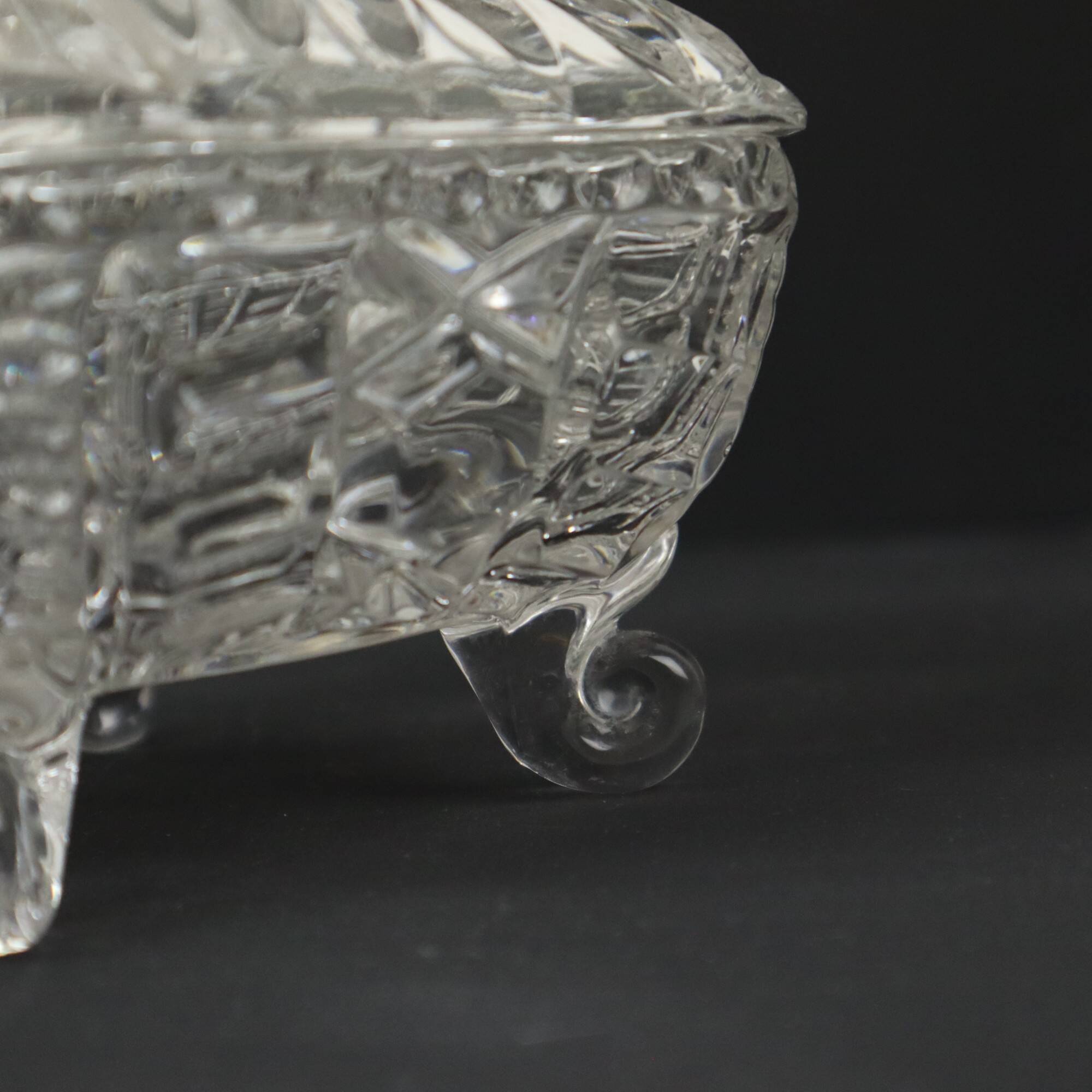 Vintage Crystal Bonbonnière Candy Jar with Lid Sixties