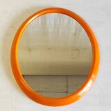 Orange oval mirror - 1970s