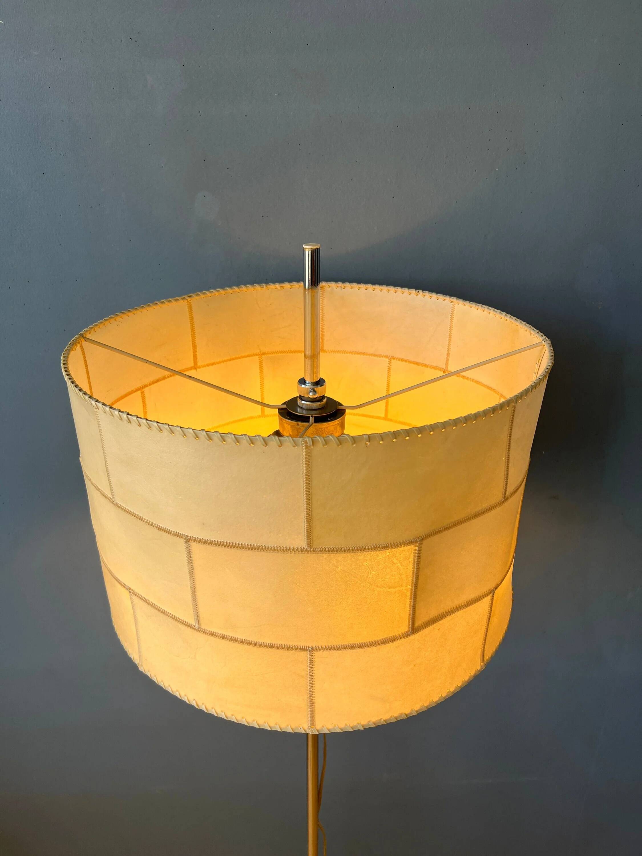 Mid Century Staff Leuchten floor lamp in leather