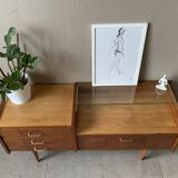 Vintage chest of drawers / sideboard from the 50s in golden oak