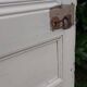 Communication door h221xl90cm old paneled, molded, interior