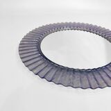 Acrylic Ice Wave Round Wall Mirror Italian 1970s Post-Modern 1980s Bathroom