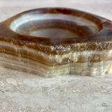 Brutalist vintage onyx marble ashtray