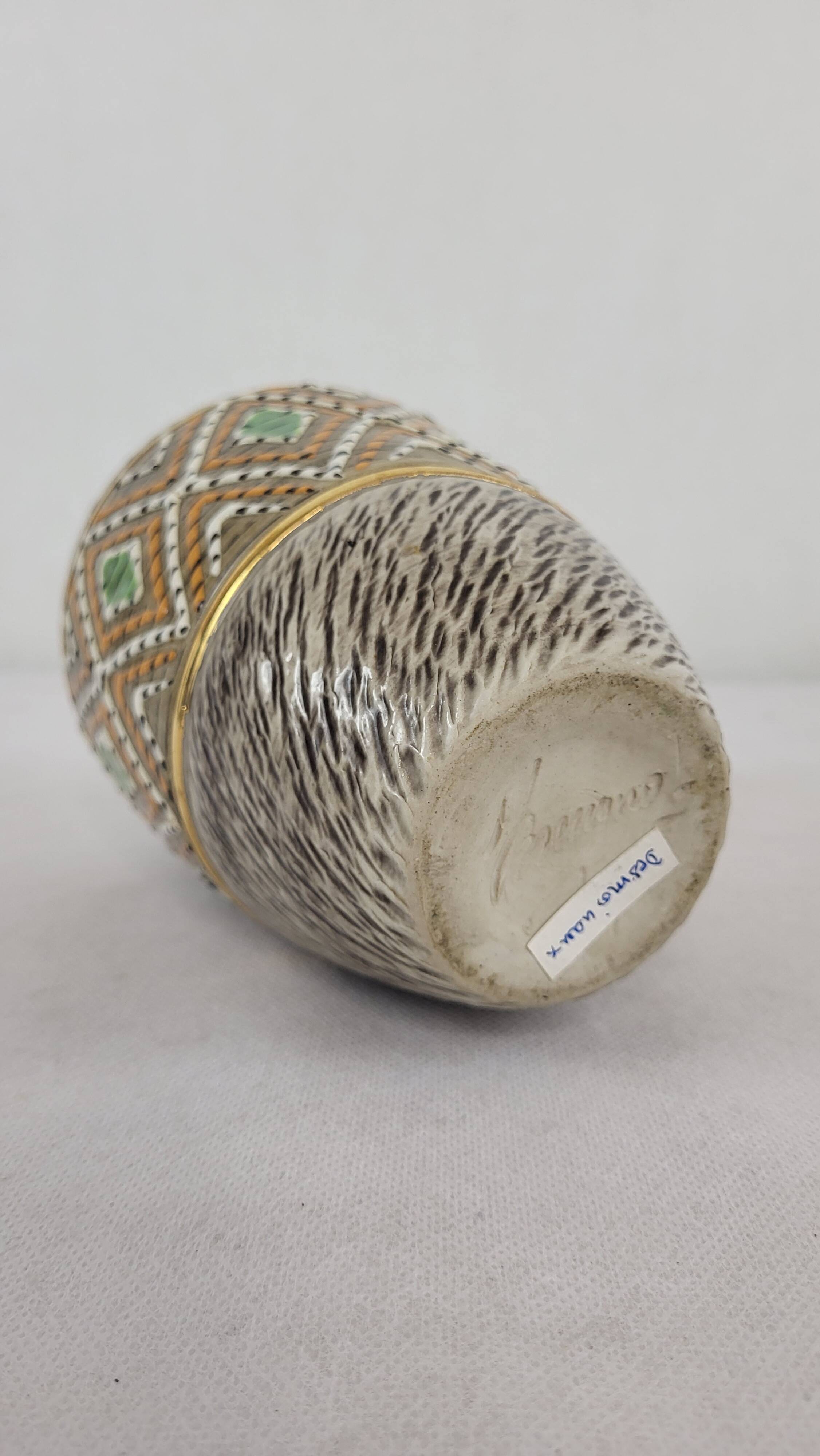 Stoneware vase signed Breugnot