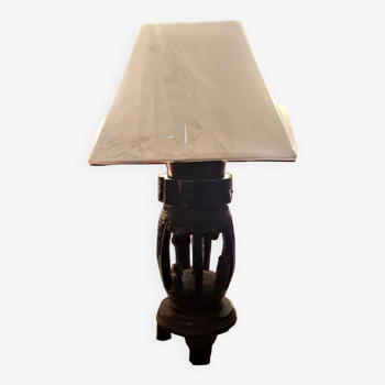 Africanist lamp in carved ebony